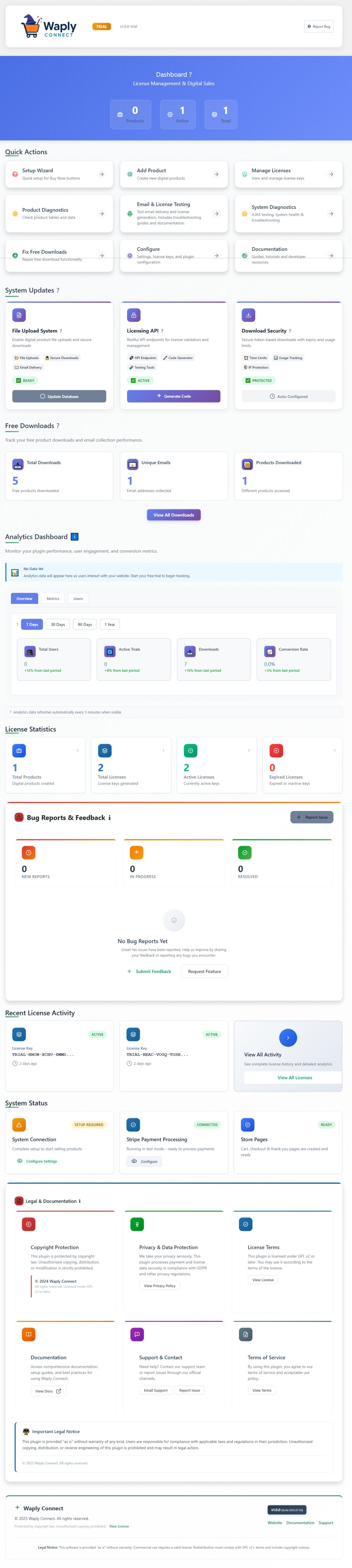 Waply Connect Dashboard Screenshot