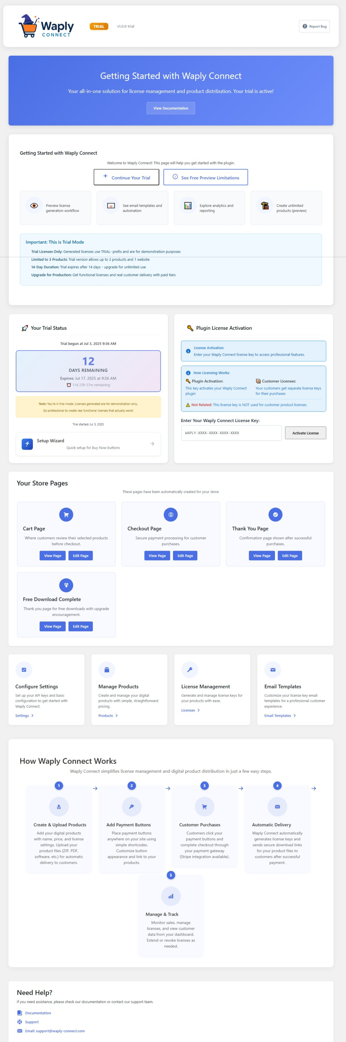 Waply Connect Getting Started Screenshot